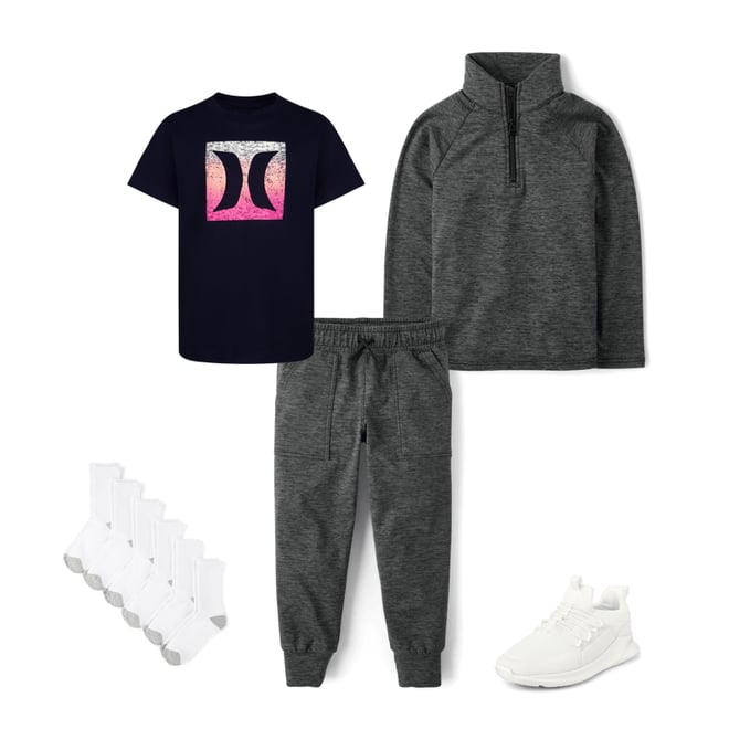 7th bundle featuring 4 items which compliment Boys Cozy Active Marl Quarter Zip Pullover
