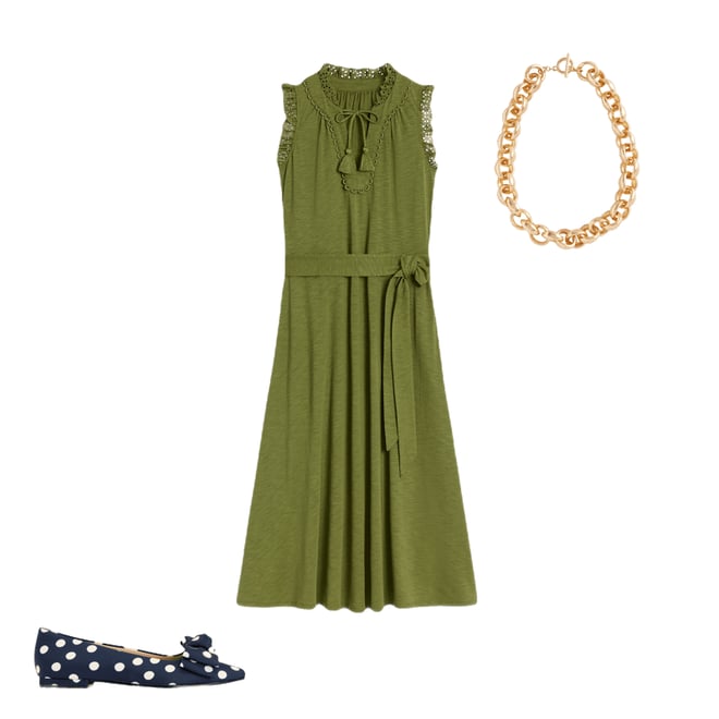 2nd bundle featuring 2 items which compliment Aria Broderie Trim Midi Dress-Deep Olive