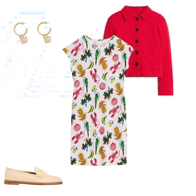 6th bundle featuring 3 items which compliment Leah Jersey T-shirt Dress-Tropical Bonanza Vine