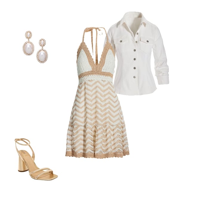 Ruched Sleeve Shaped Denim Jacket White