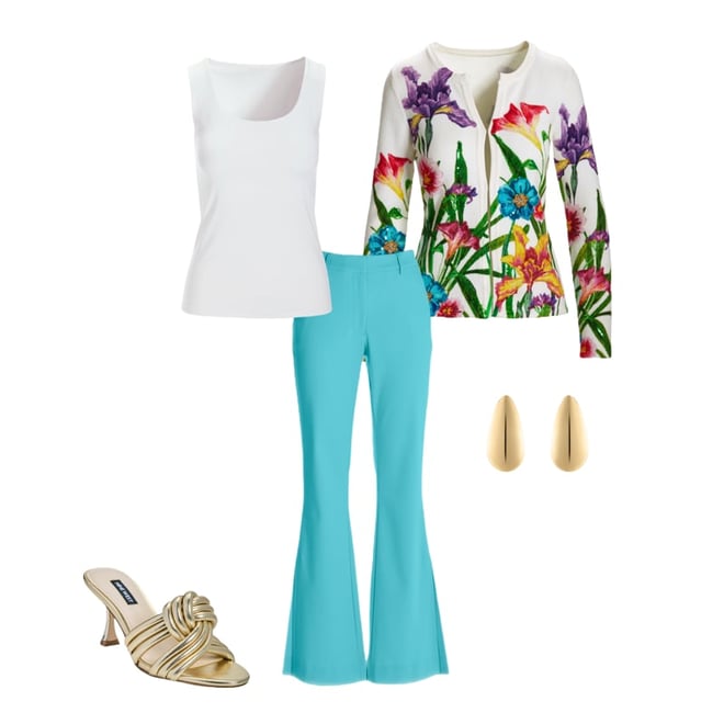 Monterey Modern Bootcut Side-Slit Trouser Pant Blue Radiance