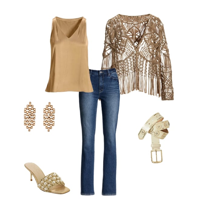 Macrame Fringe Cardigan Sesame