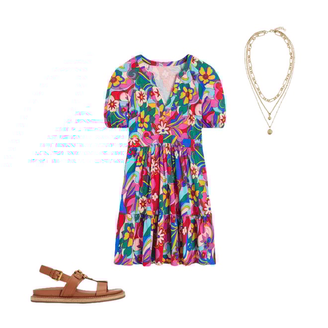 1st bundle featuring 2 items which compliment Piper Short Jersey Dress-Multi, Blossomy Pop
