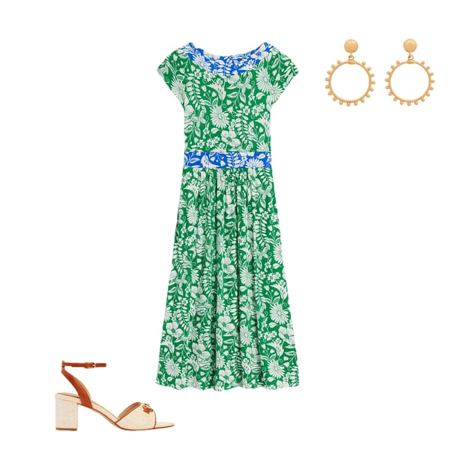 1st bundle featuring 2 items which compliment Melanie Jersey Midi Dress-Rich Emerald, Wildflower Trail