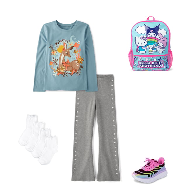 4th bundle featuring 4 items which compliment Girls Rainbow Running Sneakers