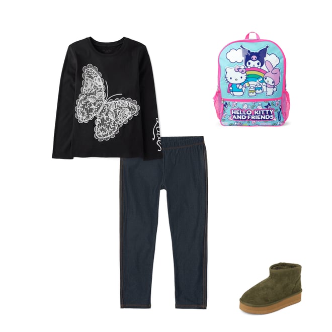 1st bundle featuring 3 items which compliment Girls Regular Faux Denim Leggings