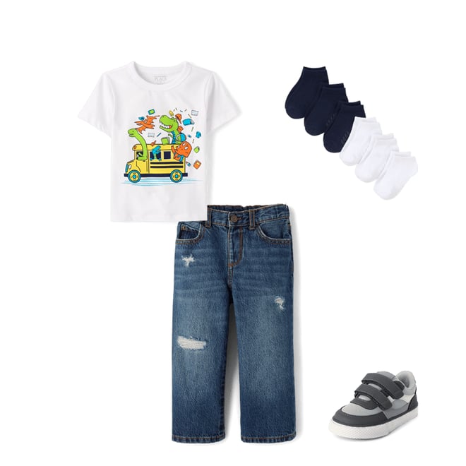 1st bundle featuring 3 items which compliment Toddler Boys Dino School Bus Graphic Tee