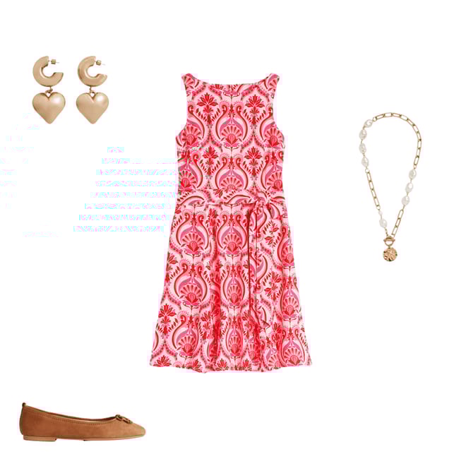4th bundle featuring 3 items which compliment Anya Sleeveless Linen Dress-Poppy Red, Ornamental Floral