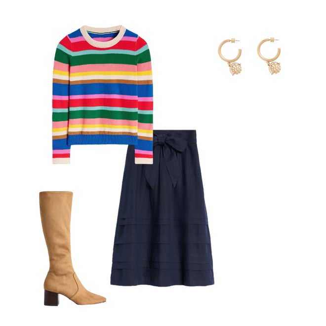 2nd bundle featuring 3 items which compliment Callie Crochet Trim Jumper, Bright Rainbow Stripe Large