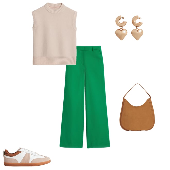 3rd bundle featuring 4 items which compliment Wide Flare Pants-Rich Emerald