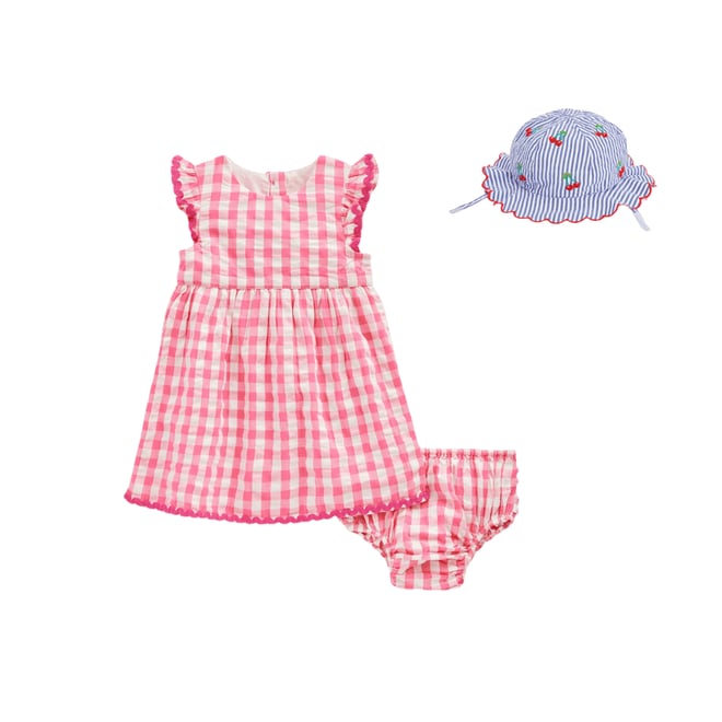 1st bundle featuring 1 items which compliment Woven Frill Dress-Pink and Ivory Gingham