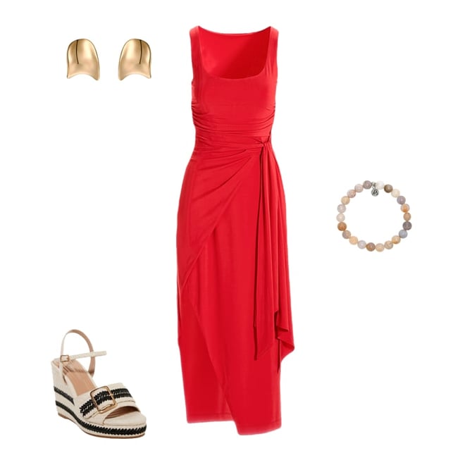 Scoop Neck Side Tie Knit Maxi Dress Bittersweet
