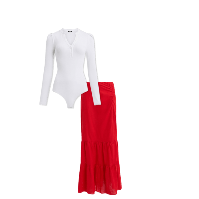 Linen-blend High Waisted Ruched Tiered Maxi Skirt