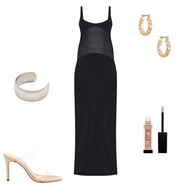 Sheer Knit Curve Maxi Dress