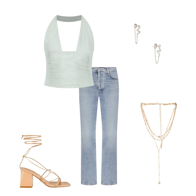 2nd bundle featuring 4 items which compliment Riley High Rise Straight Crop Jeans