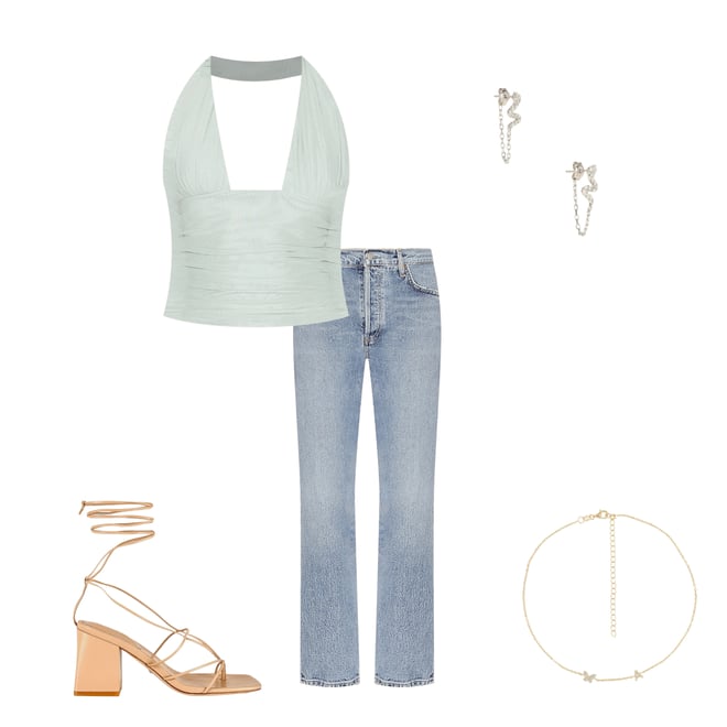 3rd bundle featuring 4 items which compliment Riley High Rise Straight Crop Jeans