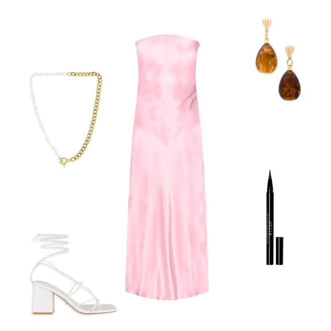 SNDYS X Revolve Angel Strapless Midi Dress in Pink | REVOLVE