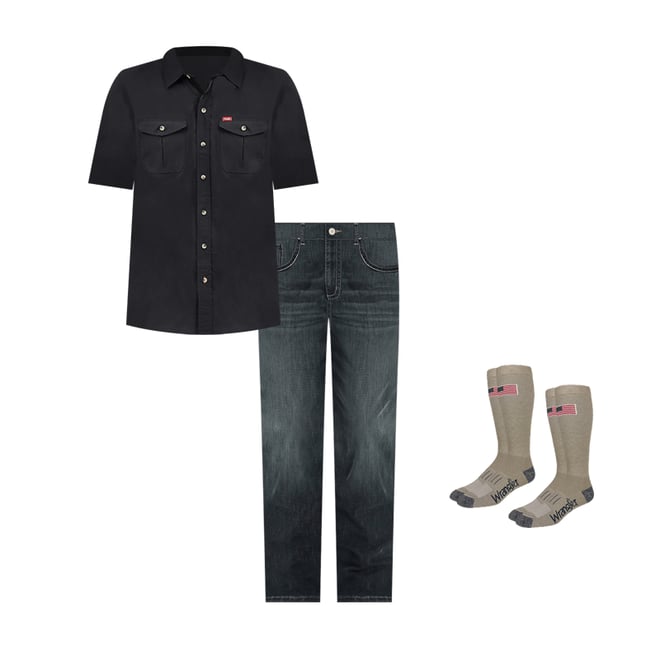Men's Relaxed Stretch Poplin Shirt in Caviar
