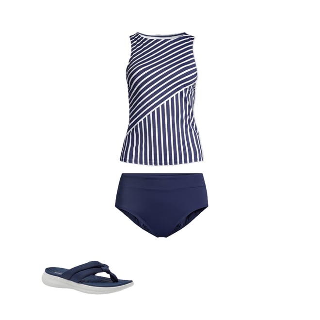 Lands End Tankini Tops Lands' End Women's Plus Size Long Chlorine