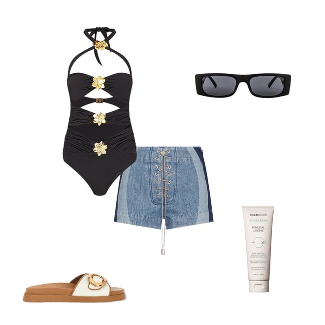 CIN CIN Diamond Cut Out One Piece in Black | REVOLVE