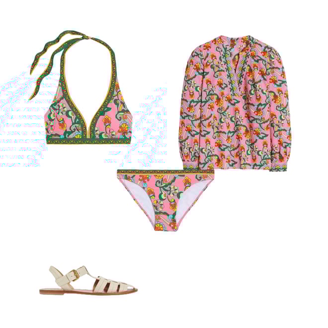 1st bundle featuring 3 items which compliment Cotton Notch Neck Top, Pink Rose, Foliage Trail