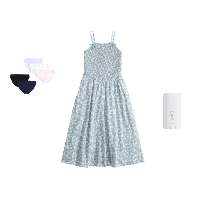 smocked drop-waist maxi dress