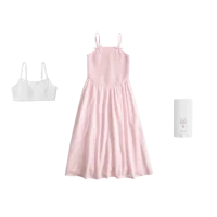 smocked drop-waist maxi dress