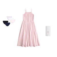 smocked drop-waist maxi dress