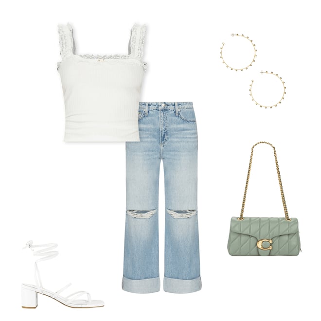 2nd bundle featuring 4 items which compliment Logan Mid Rise Wide Leg Jeans