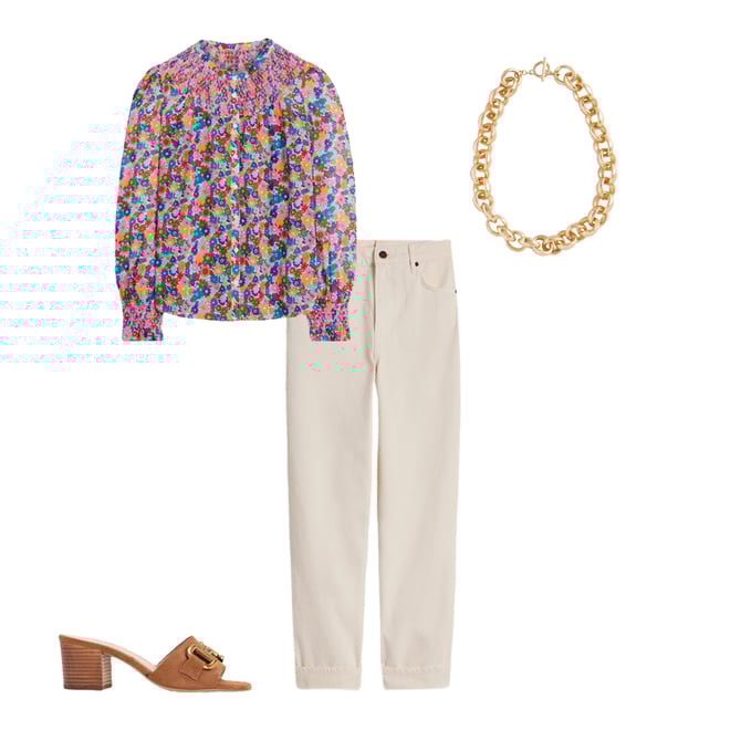 3rd bundle featuring 3 items which compliment Mid Rise Relaxed Jeans-Ecru