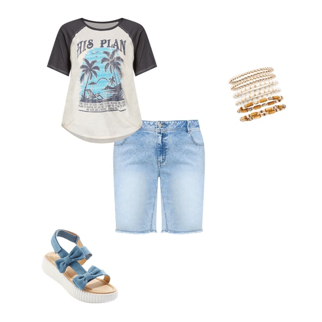  Cato Fashions | Cato Denim Bow Flatform Sandals
