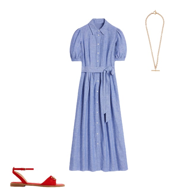 3rd bundle featuring 2 items which compliment Alexa Linen Maxi Shirt Dress-Grey Blue Chambray