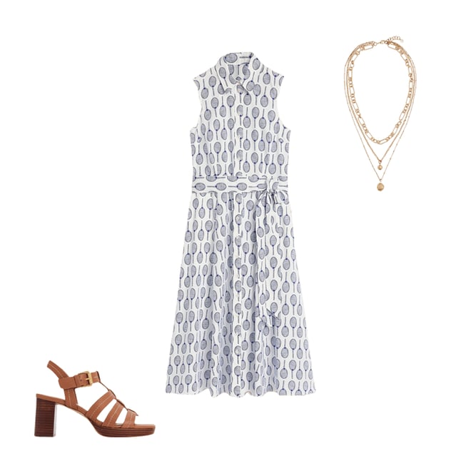 1st bundle featuring 2 items which compliment Amy Sleeveless Shirt Dress-Ivory, Tennis