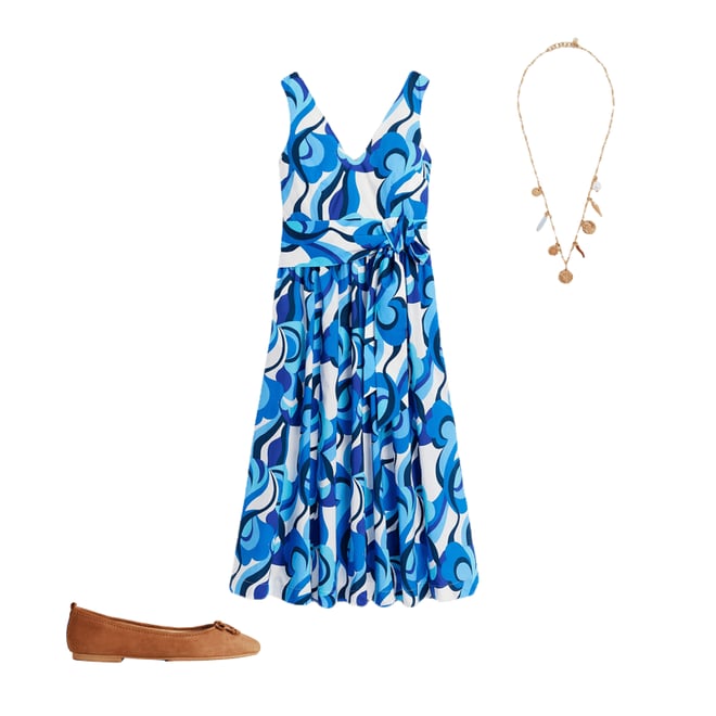 LE’RURE Meandering waist tuck flaredress Meandering waist tuck flare dress｜LE'RURE