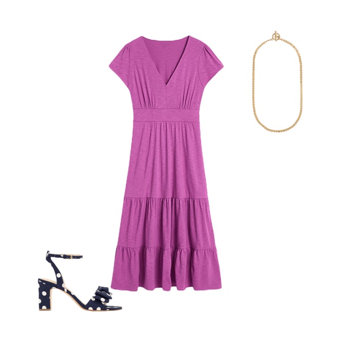 2nd bundle featuring 2 items which compliment Eloise Tiered Jersey Dress-Foxglove Purple