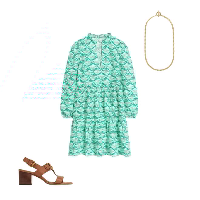 3rd bundle featuring 2 items which compliment Esme Linen Short Dress-Aquamarine Blue, Deco Palm