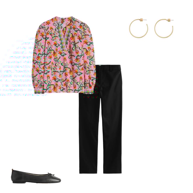 4th bundle featuring 3 items which compliment Cotton Notch Neck Top, Pink Rose, Foliage Trail