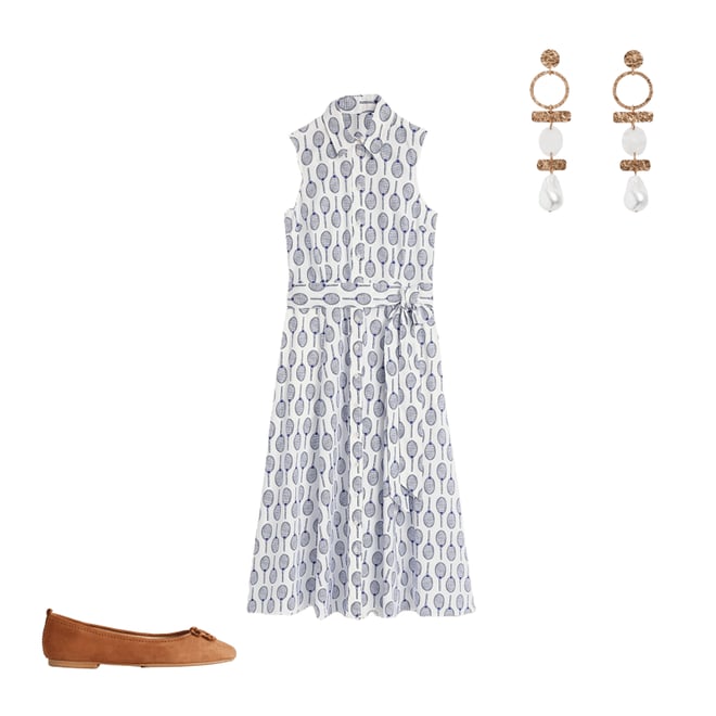 4th bundle featuring 2 items which compliment Amy Sleeveless Shirt Dress-Ivory, Tennis