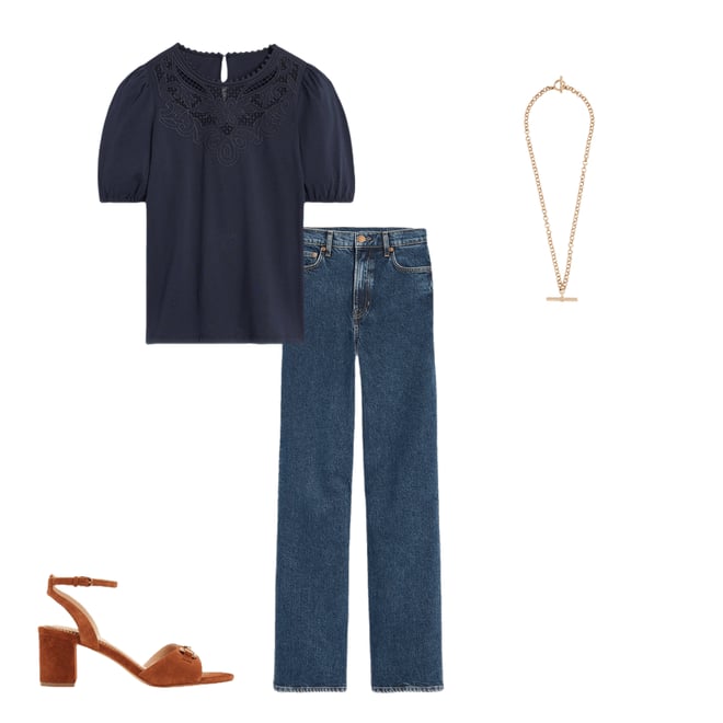 4th bundle featuring 3 items which compliment High Rise Column Leg Jeans-Dark Vintage