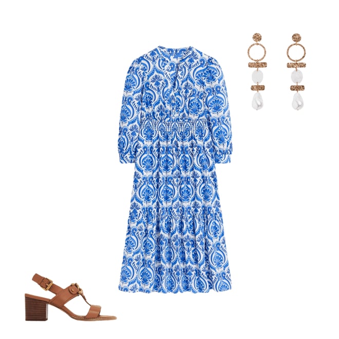 2nd bundle featuring 2 items which compliment Elena Tiered Cotton Midi Dress-Blue, Ornamental Floral