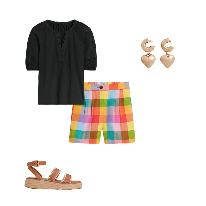 4th bundle featuring 3 items which compliment Dulwich Linen Shorts-Rainbow Multigingham