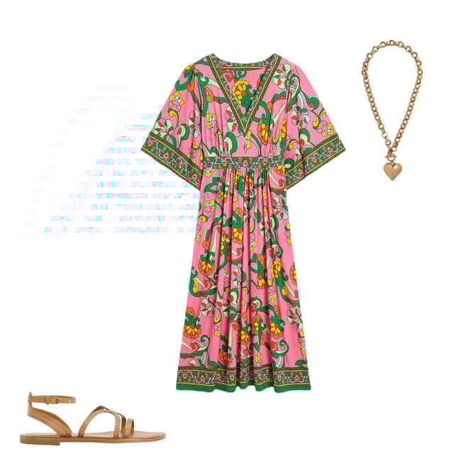 2nd bundle featuring 2 items which compliment Maya Kimono Jersey Maxi Dress-Pink Rose, Foliage Trail
