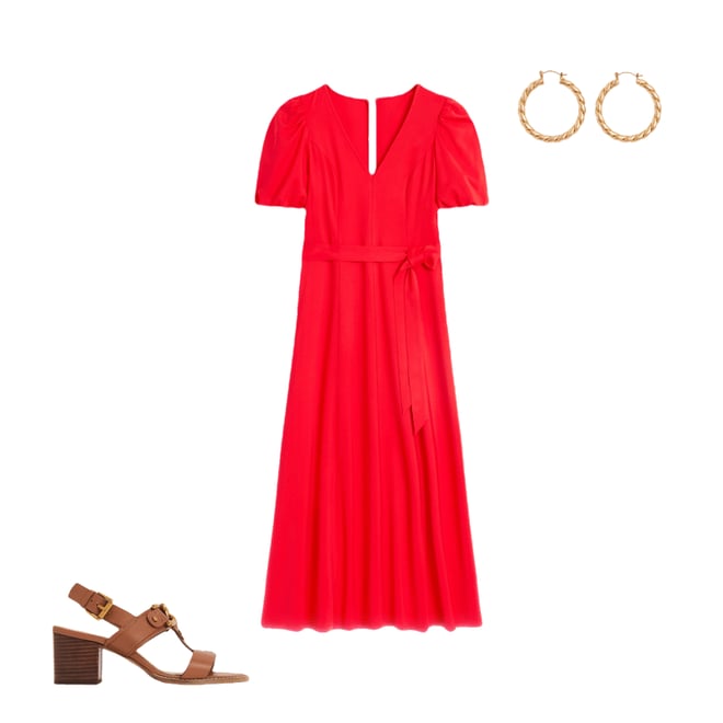 5th bundle featuring 2 items which compliment Volume Sleeve Midi Dress, Poppy Red