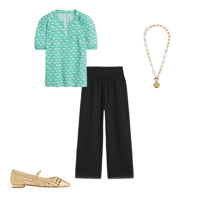 5th bundle featuring 3 items which compliment Cropped Double Cloth Trousers-Black