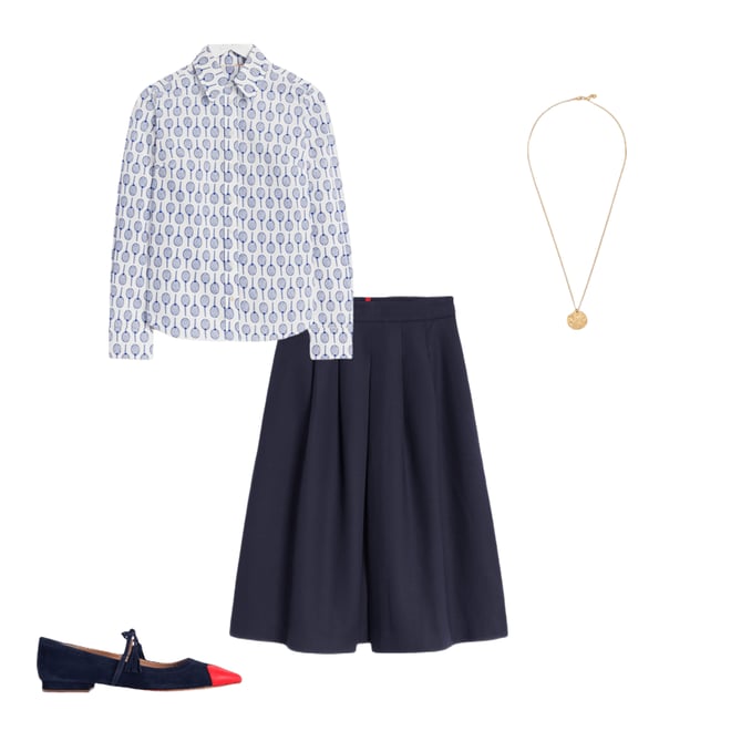 1st bundle featuring 3 items which compliment Pleat Detail Full Skirt