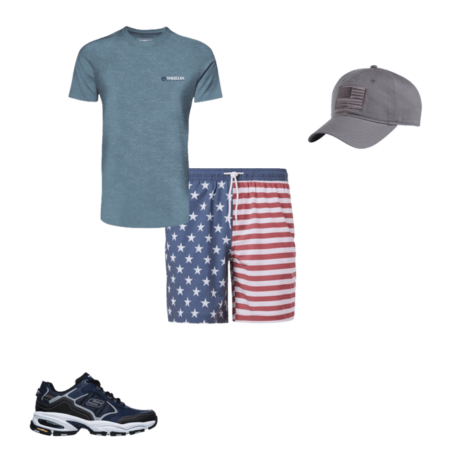 Magellan Outdoors Men's Americana Blocked Shorts 7 in