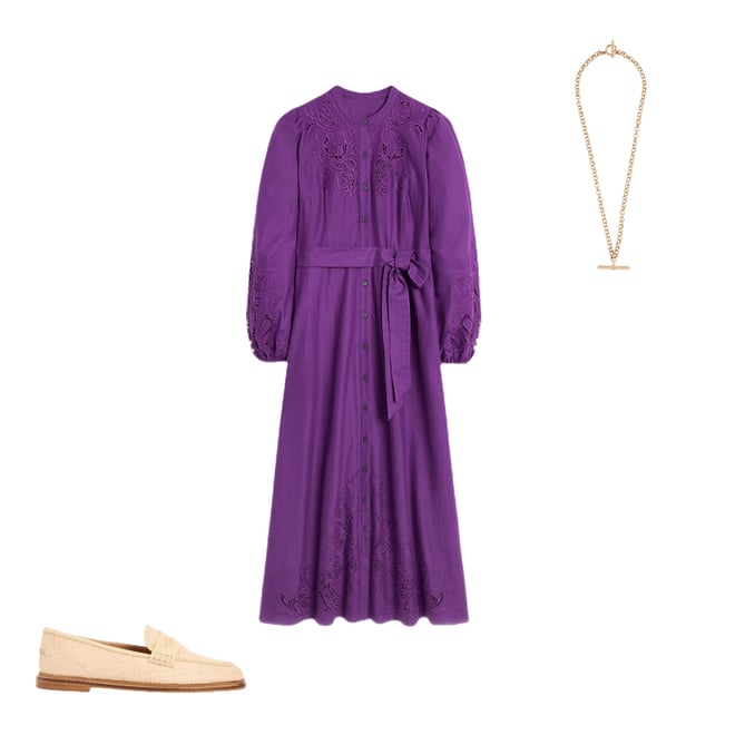 5th bundle featuring 2 items which compliment Mae Linen Blend Shirt Dress-Royal Purple