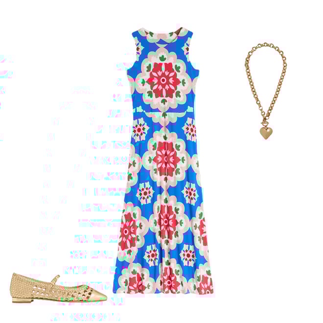 4th bundle featuring 2 items which compliment Grown On Tie Trapeze Dress-Cerulean Blue, Bloom Geo
