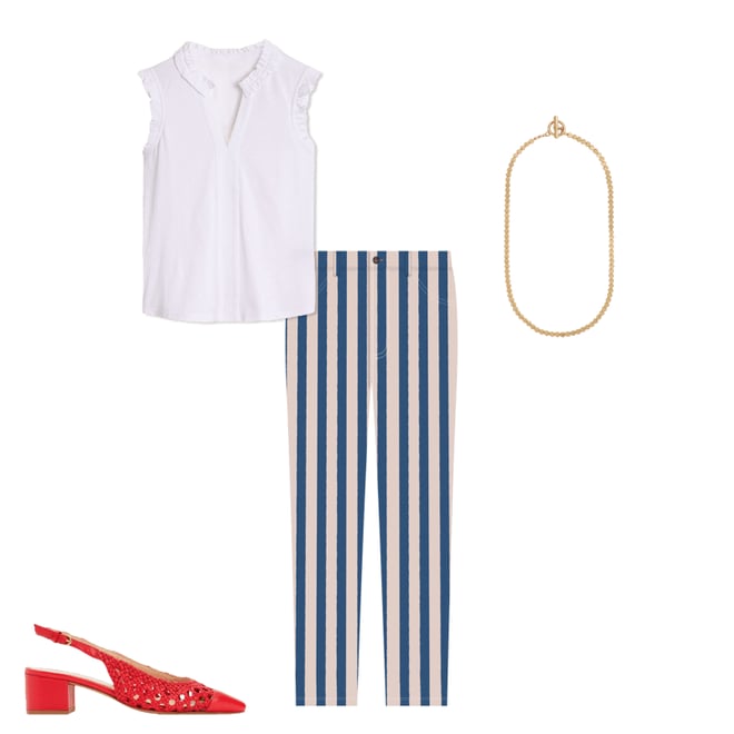 5th bundle featuring 3 items which compliment Lola Sleeveless Top-White