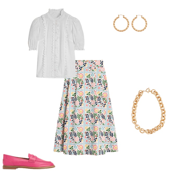 3rd bundle featuring 4 items which compliment Isabella Cotton Sateen Skirt-Multi, Vine Tile